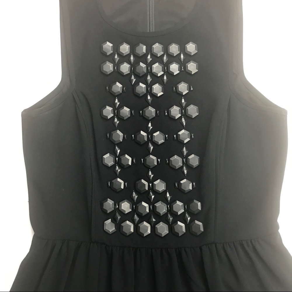 Tibi Black Sleeveless Beaded Dress Size 10 B-AA - Picture 4 of 5